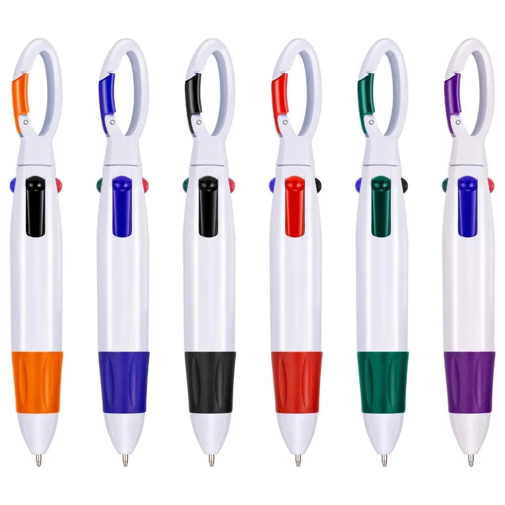 Shuttle Pens Retractable - Four Neon Color Pens In One,With Carabiner ...