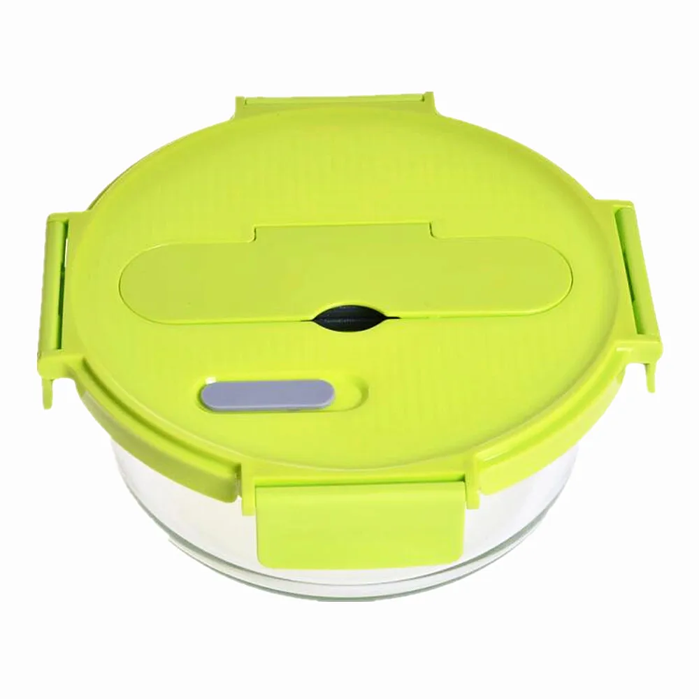 

High borosilicate glass eco friendly bento box with cutlery lid container