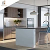 High quality high glossy Lacquered design layout with separate island best sale modern kitchen cabinet