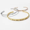 Custom OEM letters bracelet,Words Engraved Message Bangle "SOMETHING GOOD WILL HAPPEN"