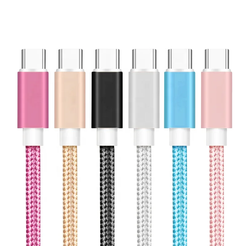 

US Free shipping 1m nylon braided micro usb charging cable for micro charger, Six colors