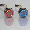 19 mm Metal Anti vandal waterproof IP67 12v 24v Dual led color Red Blue bi-color green illuminated Push Button Switch