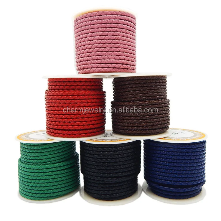 Wholesale Round Braided Leather Cord for Bracelet and Necklace Welcome OEM Color & Size MDPS001