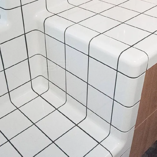 Curved ceramic tile