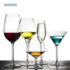 SANZO 1oz Wine Glass Cup Gold Rim Stemless Solid Stem