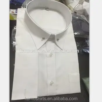 white pin collar dress shirt