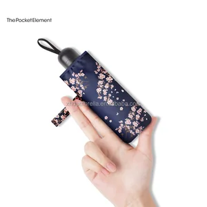 Image of Mini Umbrella - Travel Umbrella - Sun and Rain Umbrella - 95% UV Protective 5 folding Compact Ultra Light Parasol