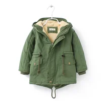 

Autumn and winter new boys with fleece thickened thermal hooded dovetail windbreaker warm coat