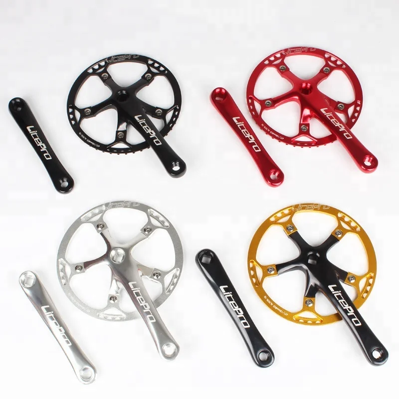 

Freeshipping Folding Bike BMX Square light weight Crankset 130mm BCD 45T 47T 53T 56T 58T Round Oval 170MM AL60 Aluminum Crank