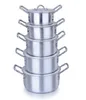 5pcs 7pcs satin aluminum pot cookware set