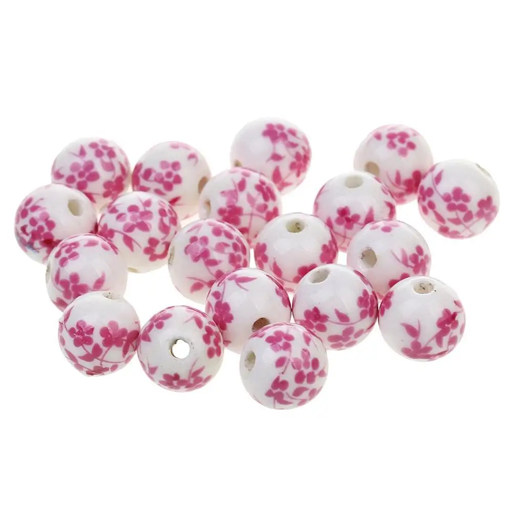 

Floral Ceramic Porcelain Beads Ethnic Loose Beads for Jewelry Making DIY