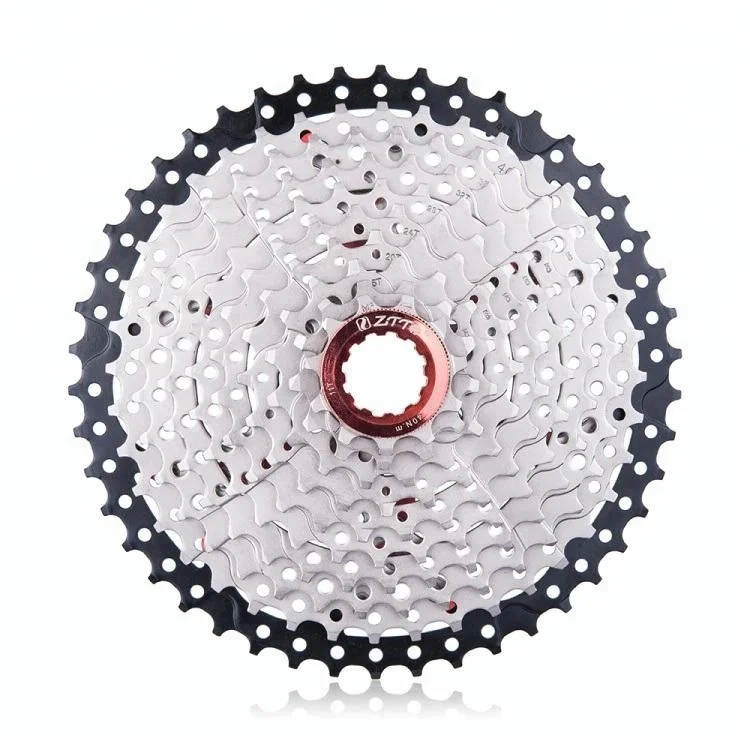 

ZTTO Mountain Bike Cassette Bicycle 10 Speed 11-46T Freewheel Cassette Sprockets for parts m590 m6000 m610 m780 X7 X9, Silver-black