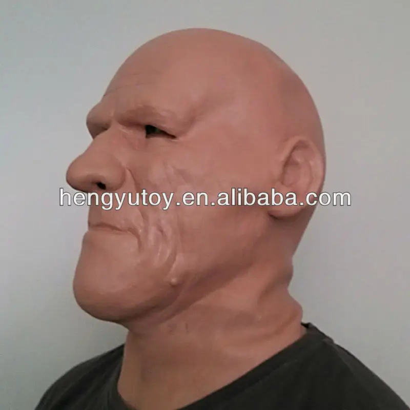Realistic Man Mask Male Disguise Halloween Fancy Dress Full Head Latex Bald Head 