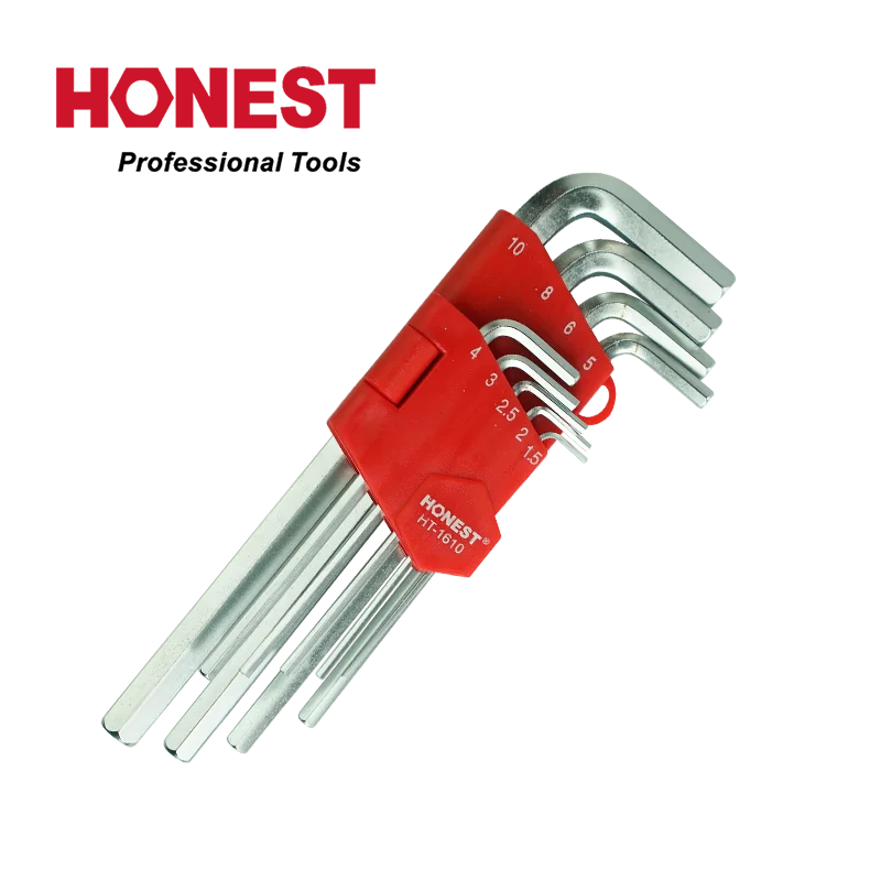 Plated Hand Tool Crv Metric Square Allen Key Set 9pc Hexagon Socket ...