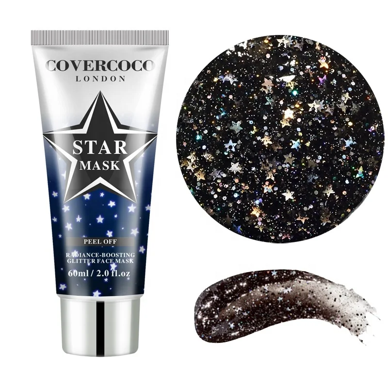 

Covercoco Natural Moisturizing Face Care Star Peel Off Glitter Facial Star Mask