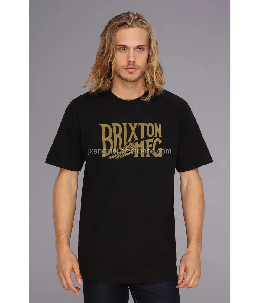 

Thick Loose Cotton Black Mens Custom T Shirt, Customized