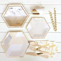 

Reusable Custom Gold Printed Party Disposable Colorful Cake Paper Plates