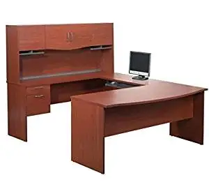 Bestar U Shaped Computer Desk 88.6"L X 71.1"W X 61.9"H Durable 1” (25.4Mm) Commercial Grade Work Surface W/Melamine Finish Perfect For Laptop Computer, Desktop Pc/Tablet - Bordeaux