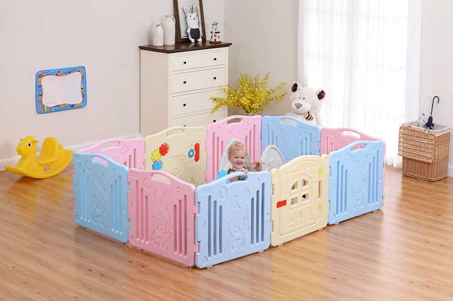 Baby Playpen Fence Kiddie Bear 01001 Indoor Plastic Safety Baby Fence
