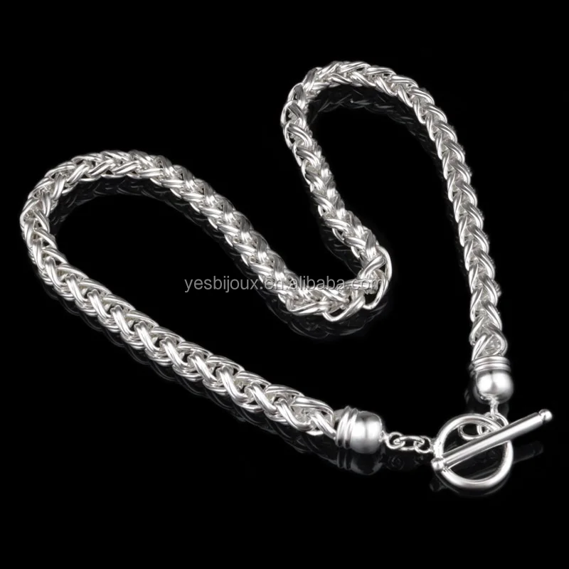 

925 silver neckless chain men toggle jewelry chain strong necklace chain