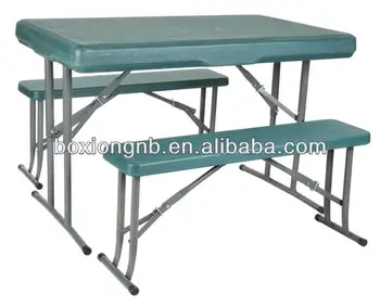 Plastic 3pcs Folding Table Bench Set Garden Outdoor Picnie