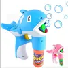 Wholesale hot selling large real color electric dolphin bubble gun music light blowing bubbles