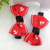Wholesale price funny anchor eiffel tower print classic baby hair bow clips