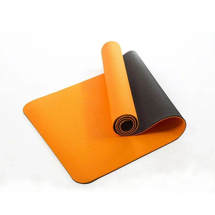 

6MM Premium Customized Double Color TPE Yoga Mats with Carrying Strap, Customized double color yoga mats