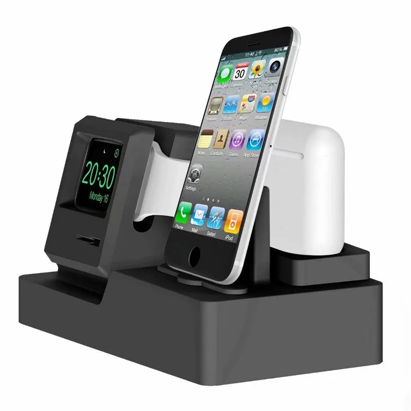 

Silicone Wireless Charger Three In One Charging Stand For Apple Watch/iPhone/Airpod
