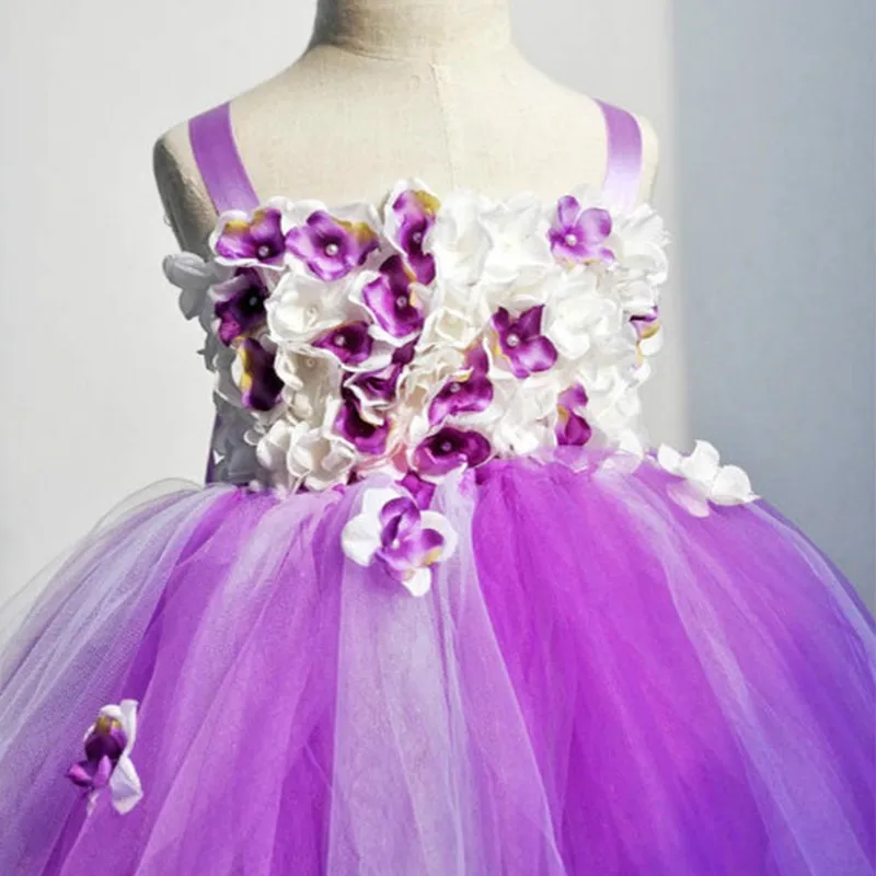 Purple Flower Girl Dress Of 9 Years Old Birthday Party Dress Summer ...