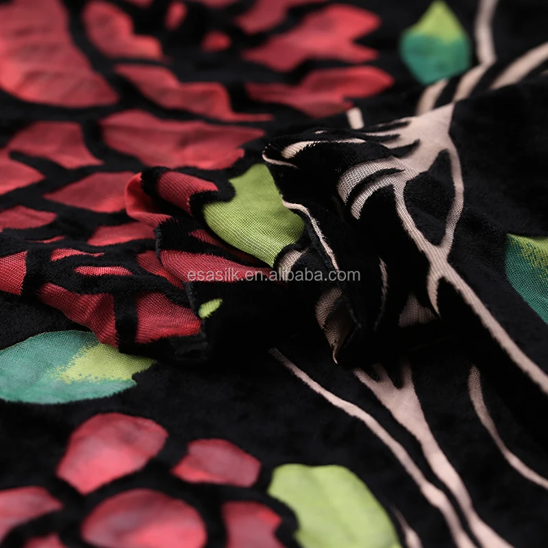 
Printed Velvet Burnout Silk Velvet Fabric 41 pattern choose 
