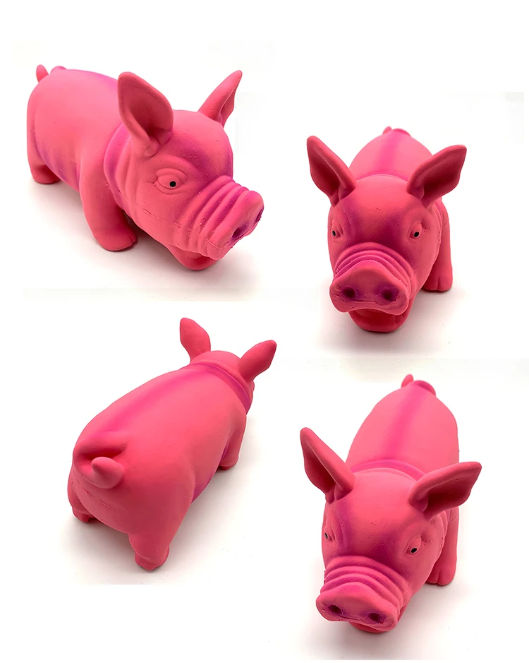 Puppy / Dog Pet Toy Latex Pink Pig With Realistic Pig Grunting Sounds Buy High Quality