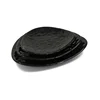 High Quality Melamine Dinnerware Black Triangle Embossed Shallow Dessert Dishes