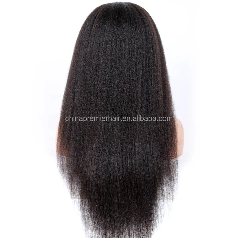 

Italian Yaki Mongolian Virgin Hair 100% Human Hair Full Lace Wig For Black Women