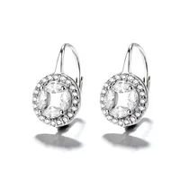 

European American Style Sterling Silver 925 Zircon Set Drill Fashion Earrings