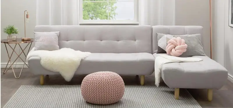 Modern Velvet Fabric Folding Corner Sofa Bed for Living Room