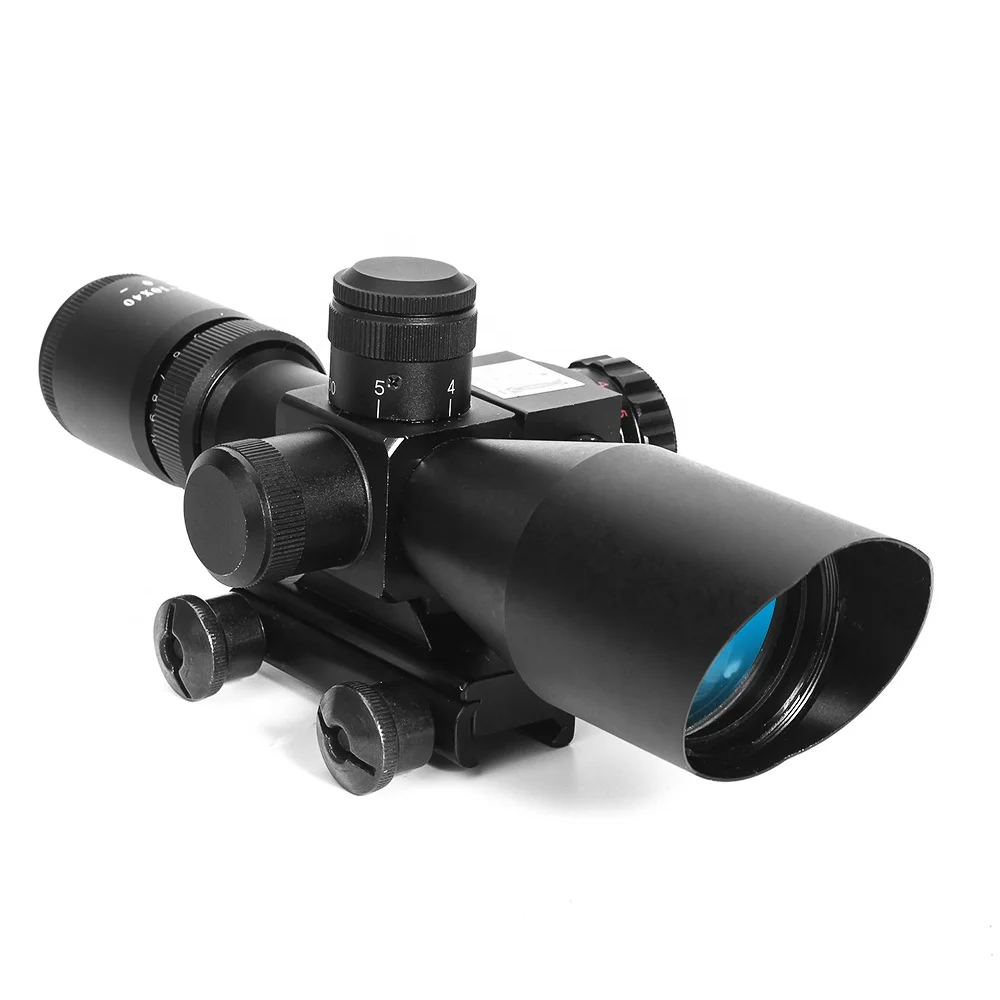 

HY infrared mil dot 2.5-10x40 shooting combo scope hunting riflescope, Black