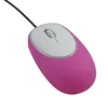 Pink color Soft touch wired silicon gel optical mouse