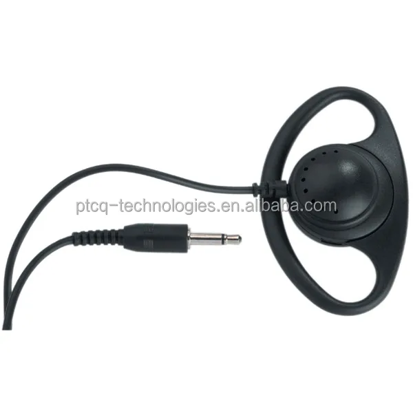 one ear/single ear D shape ear-hook wired 2.5mm/3.5mm/35mm ear hook mono earphone tour guide system headset