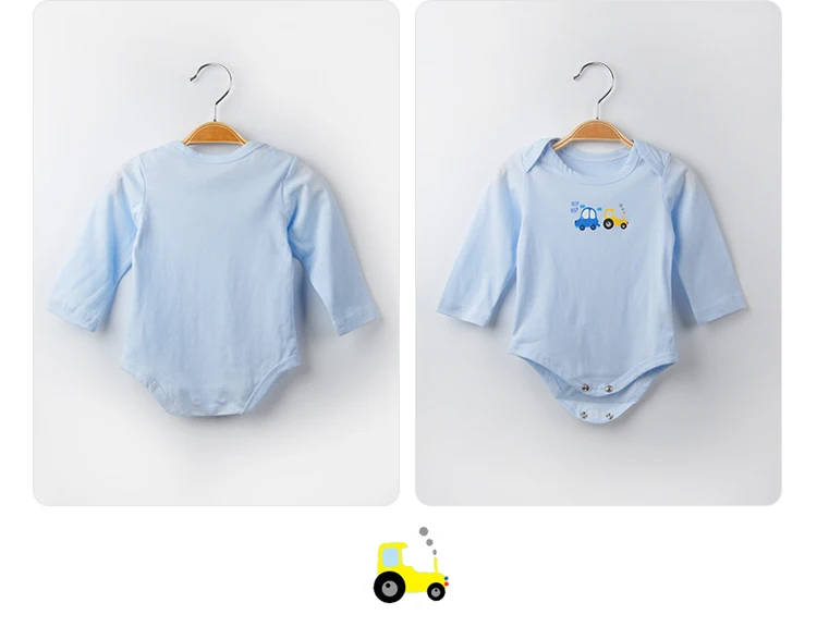 Organic Cotton Little Car Baby Clothing Sets Rompers with print Baby Gift Set