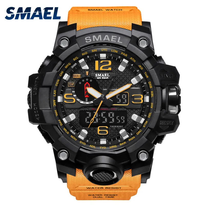 

2018 Smael 1545 Mens wrist watch Fashion leisure waterproof sport watch, Black