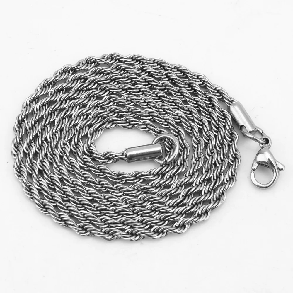 

316L stainless steel twist chain necklace titanium steel necklace for men and women