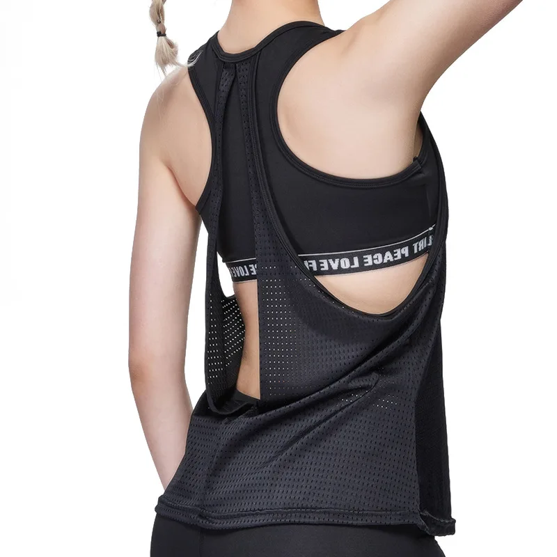 

Women's Yoga wear Two-piece Air Hole Sports Vest, White;pink;blue black