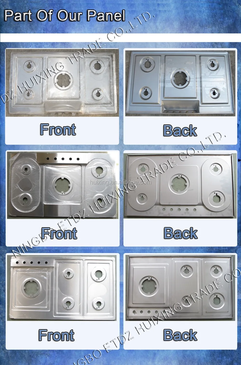 304 & 201 Stainless Steel Panel Of Builtin 5 Burners Gas Stove Panel
