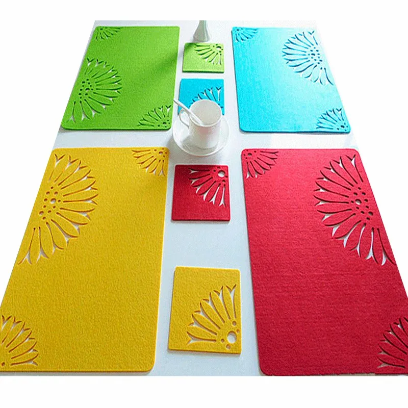 Eco Friendly Laser Cutting Felt Coaster Placemat Buy Felt Coaster