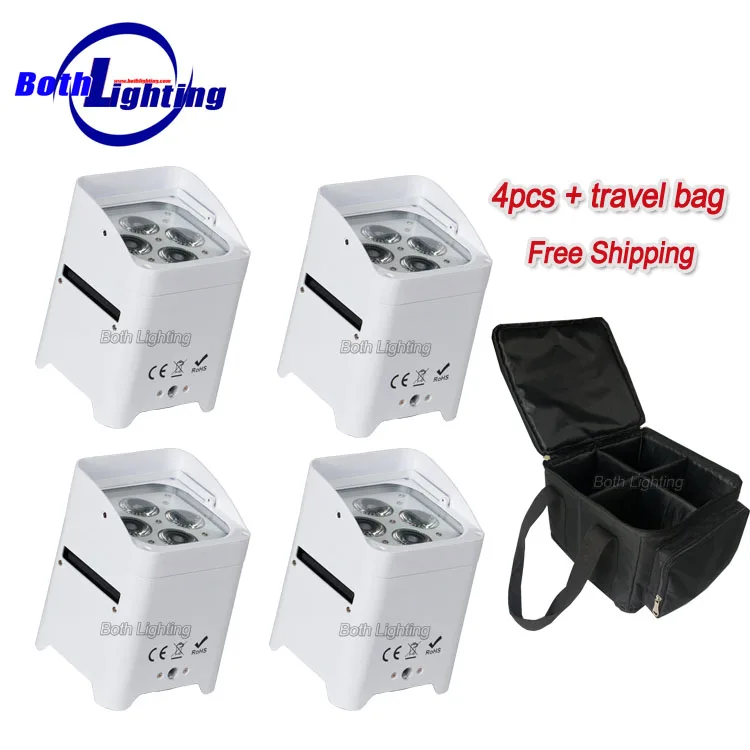 4pcs travel bag 4x18w battery led flat par light Wireless WiFi Rechargeable Battery uplights