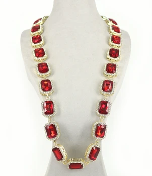 ruby artificial end luxury gold string necklace wholesale jewelry larger