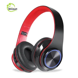 V4.2 stereo 7 color LED light head-mounted foldable wireless Headphone TF card  supported  BT sport headset