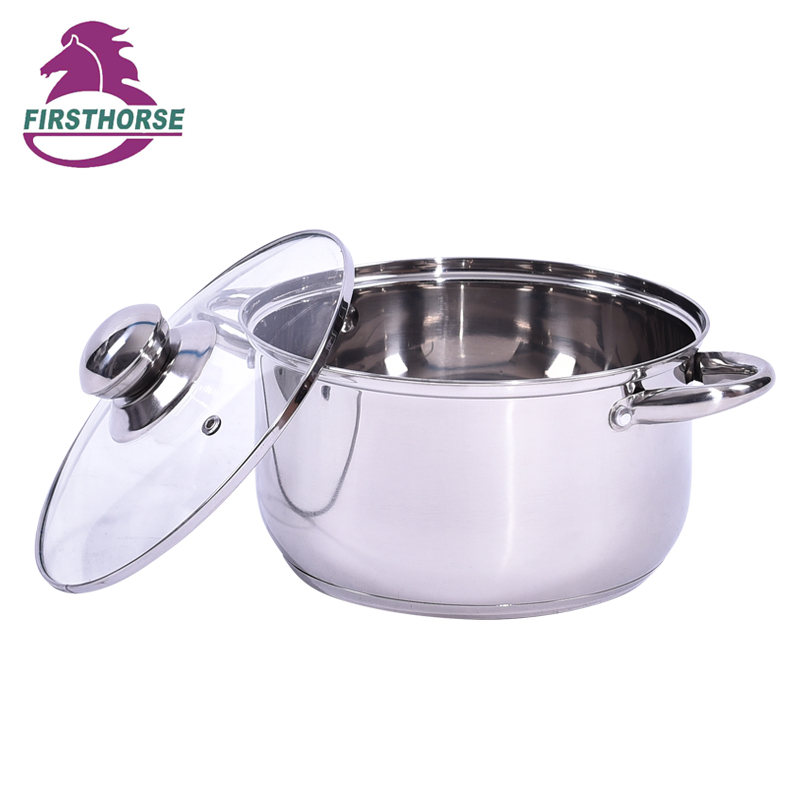 Sku Induction 20cm Double S/s Handle Kitchen Saucepan Stainless Steel