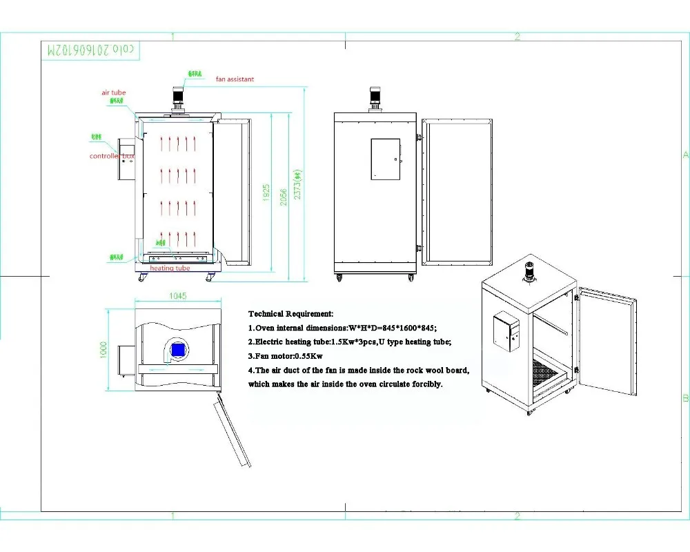 Manual Electric Powder Coating Curing Baking Oven - Buy Powder Coating